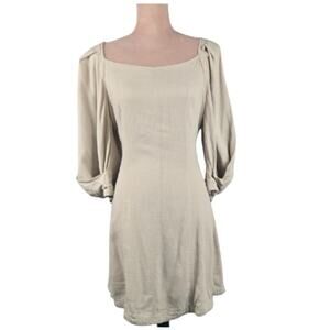 White Closet Elements Cotton Linen Blend Dress Beige Size 10 AUS (8 US)